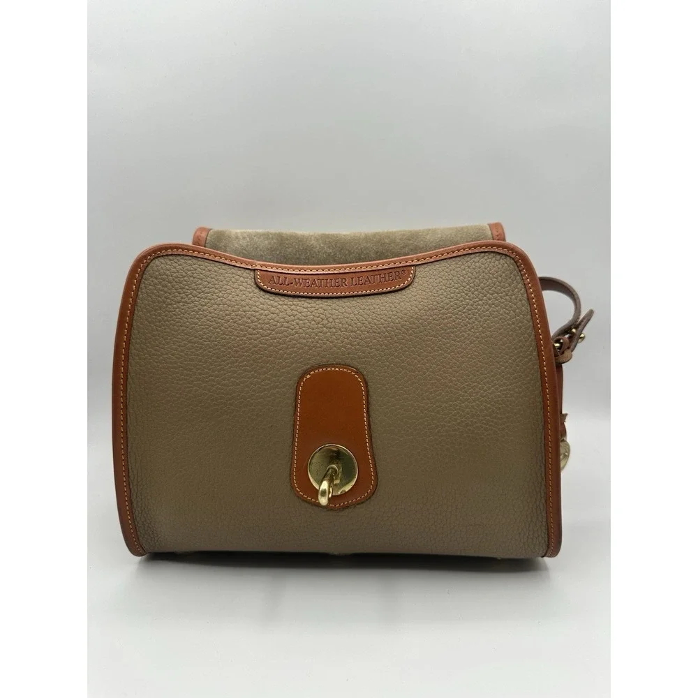 Vintage Dooney & Bourke All-Weather Leather Shoulder Bag - Tan & Brown